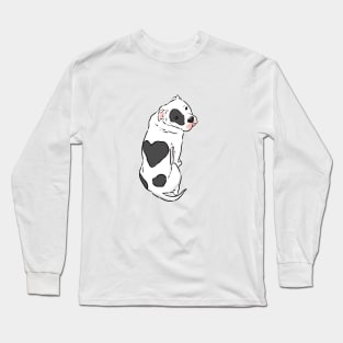 Pitbull with Heart Spot, Pitbull Love Long Sleeve T-Shirt